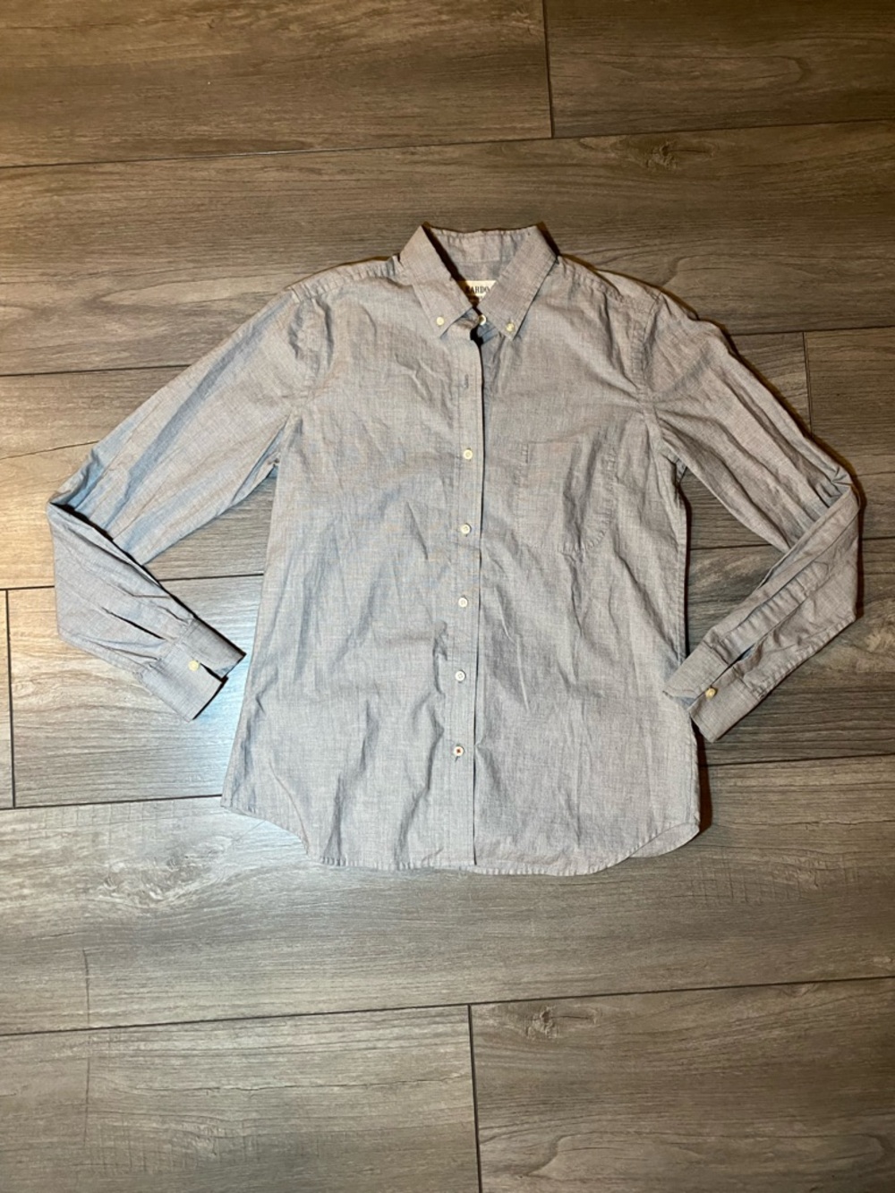 LIKE NEW KARDO for WILDFANG Gray Button Down Long Sleeve Collared 100% Cotton